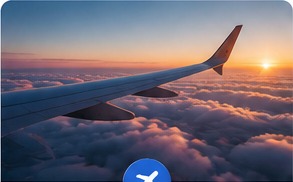 View from an aeroplane above the clouds